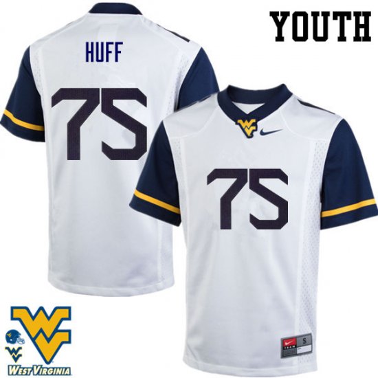 Youth West Virginia Mountaineers NCAA #75 Sam Huff White Authentic Nike Stitched College Football Jersey XK15Y86QJ